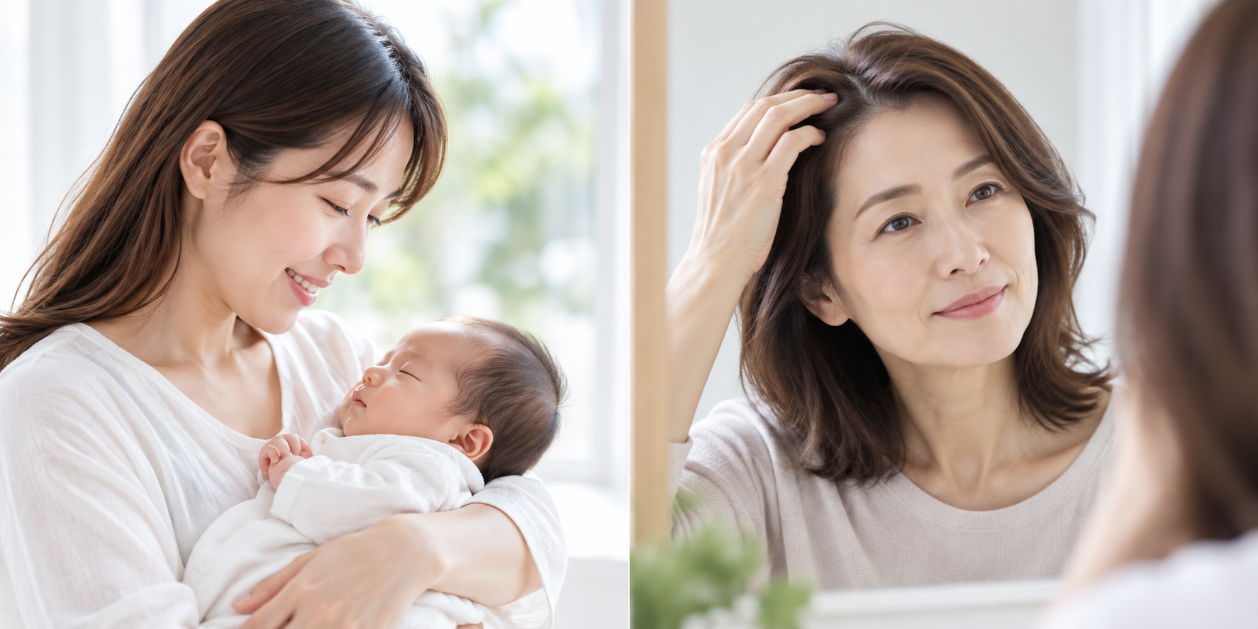 赤ちゃんを抱く女性