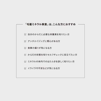 MINE 毛髪ミネラル検査キット